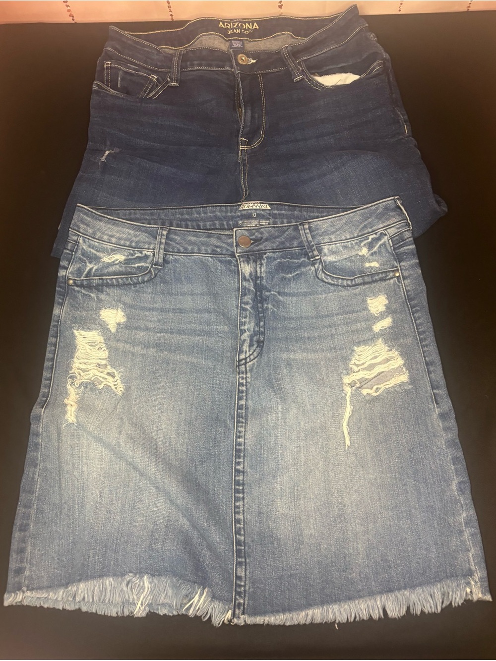 project RUNWAY Blue Distressed Denim Skirt  & Arizona Jean Shorts